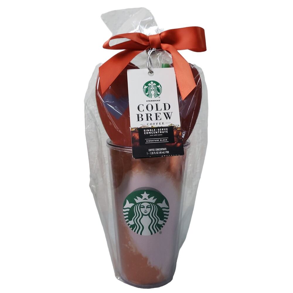 Starbucks 2021 16oz Tumbler w/ Single Serve Cold Brew Pod Signature Black NEW